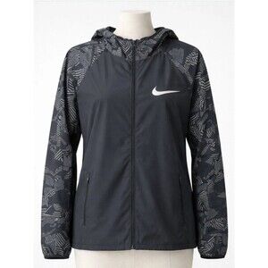 Nike Essential Women’s Flash Reflective Running Hooded Windbreaker Jacket Sz L